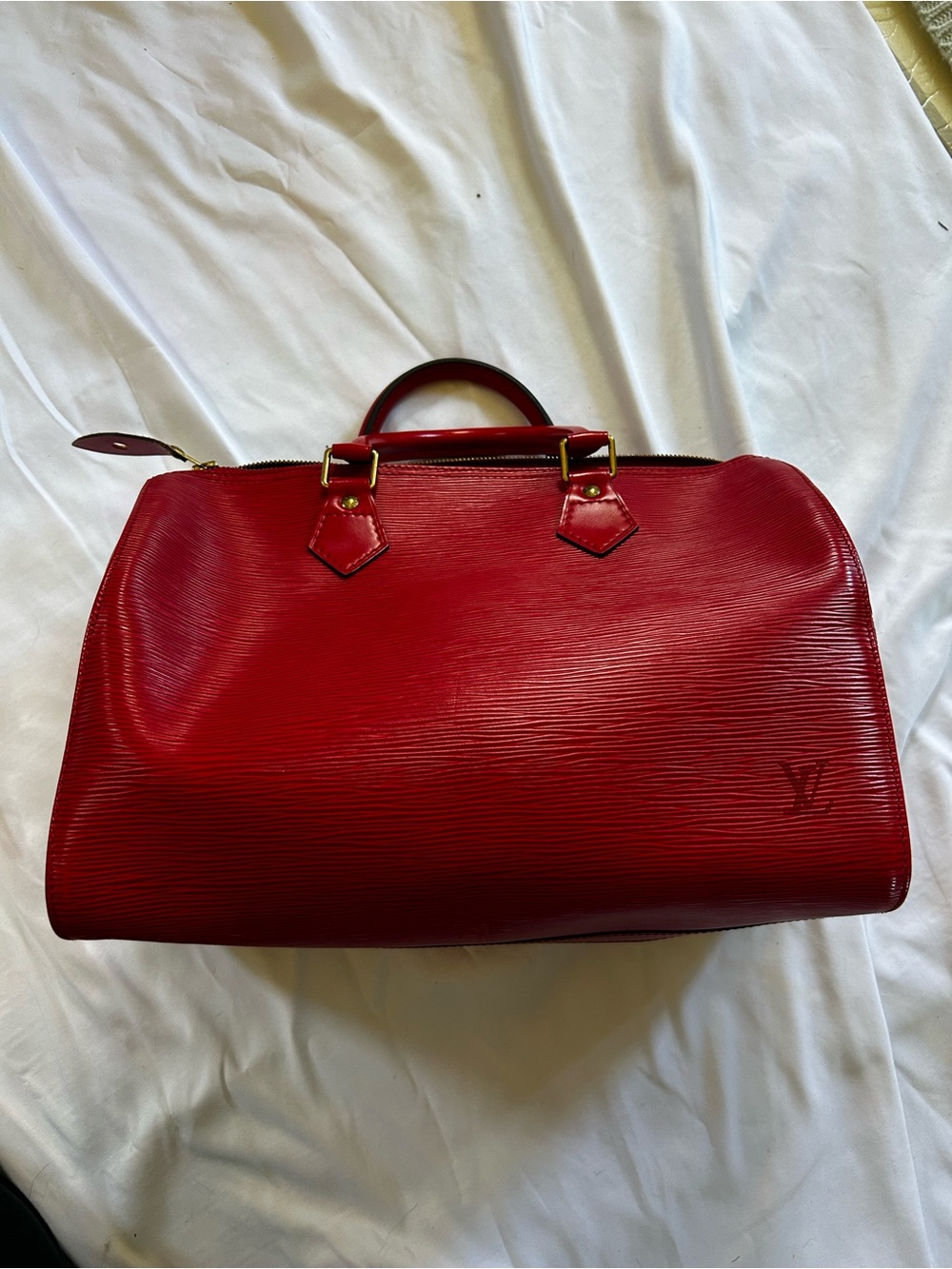 Louis Vuitton Red Epi Leather Top-Handle Briefcase